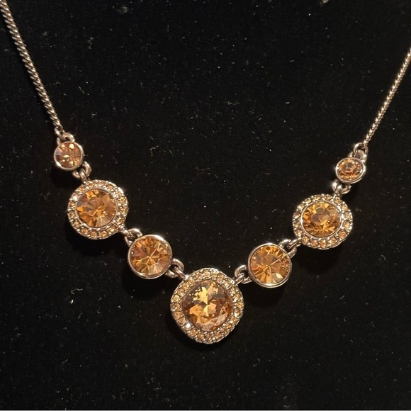 Givenchy chocolate color metal with big beautiful crystal rhinestones - Picture 2 of 10